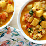 Spicy Chickpea Curry Stew with Veggies and Tofu